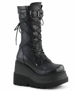 SHAKER-70 Demonia Shoes Gothic Platform Boots Women's Demonia Footwear