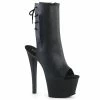 Pleaser Shoes By Pleaser USA Booties And Ankle High Boots SKY-1018 Black Hidden Pocket Platform Stripper Boot
