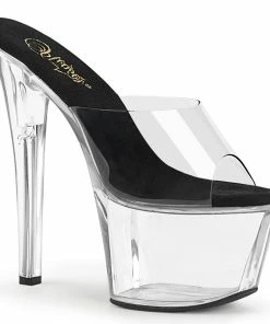 Pleaser Shoes By Pleaser USA SKY-301 Clear Platform Slide Pole Dancing Sandal