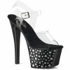 Pleaser Shoes By Pleaser USA 7 Inch Heels SKY-308CP-1 Chrome Star Platform Stripper Shoe
