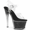 Pleaser Shoes By Pleaser USA SKY-308G-T Smoke Tinted Glitter Platform Stripper Shoe 7 Inch Heels