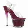 Pleaser Shoes By Pleaser USA 7 Inch Heels SKY-308G-T Burgundy Sexy Platform Stripper Shoes
