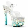 Pleaser Shoes By Pleaser USA SKY-308MERMD Seashell Exotic Dancer Shoes 7 Inch Heels