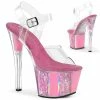 Pleaser Shoes By Pleaser USA SKY-308OF Pleaser Shoes Pink 7 Inch Stripper Shoes 7 Inch Heels