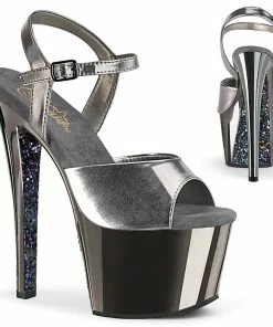 Pleaser Shoes By Pleaser USA SKY-309TTG Pewter Platfrom Exotic Dancer Shoe 7 Inch Heels