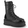 Women's Demonia Footwear SLACKER-150 Demonia Shoes Punk Ankle High Boots