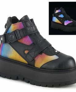 SLACKER-32 Demonia Shoes Rainbow Gothic Booties