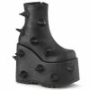 Demonia Shoes Women's Demonia Footwear SLAY-77 Demonia Puffed Horn Gothic Boots