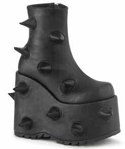 Demonia Shoes Women's Demonia Footwear SLAY-77 Demonia Puffed Horn Gothic Boots