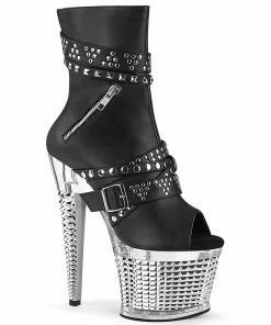 Pleaser Shoes By Pleaser USA Booties And Ankle High Boots SPECTATOR-1015 Pleaser Shoes Zip Pocket Stripper Boot