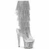 Pleaser Shoes By Pleaser USA Knee High And Mid Calf Boots SPECTATOR-2017RSF Pleaser Shoes Rhinetone Fringe Stripper Boot