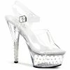 Pleaser Shoes By Pleaser USA STARDUST-608 Pleaser Shoes Clear 6 Inch Heel Sexy Sandal 6 Inch Heels
