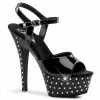 Pleaser Shoes By Pleaser USA STARDUST-609 Pleaser Shoes Rhinstone Studded Stripper Sjpes 6 Inch Heels