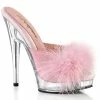 Fabulicious Shoes By Pleaser USA SULTRY-601F Sexy Stiletto High Heels With Marabou Fur Sexy Sandals