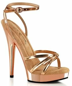 Fabulicious Shoes By Pleaser USA SULTRY-638 Sexy Rose Gold High Heel Sandal