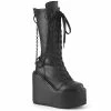 Women's Demonia Footwear SWING-150 Demonia Shoes Gothic Wedge Knee Boot