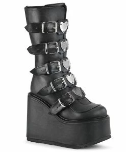 SWING-230 Demonia Shoes Black Vegan Gothic Boot Women's Demonia Footwear