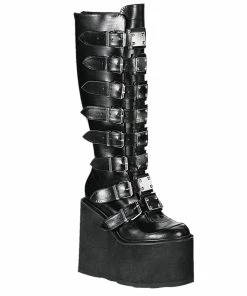 Women's Demonia Footwear SWING-815 Demonia Shoes Gothic Knee High Boot