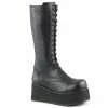 TRASHVILLE-502 Demonia Shoes Black Punk 17 Eyelet Boot Unisex Demonia Footwear