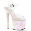 Pleaser Shoes By Pleaser USA 7 Inch Heels UNICORN-708LG Opal Glitter Unicorn Heel Stripper Shoe