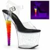 Pleaser Shoes By Pleaser USA UNICORN-708MG Pleaser Shoes Blacklight Reactive Unicorn Horn Heel Stripper Shoe