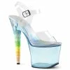 Pleaser Shoes By Pleaser USA UNICORN-708T Fun And Unique Baby Blue Stripper Shoes 7 Inch Heels