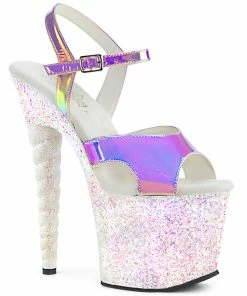 Pleaser Shoes By Pleaser USA UNICORN-711LG Holographic Glitter Unicorn Heel Stripper Shoe