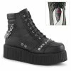 Unisex Demonia Footwear V-CREEPER-565 Demonia Shoes Studded Creeper Bootie