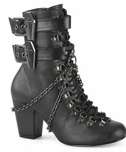 Demonia Shoes Women's Demonia Footwear VIVIKA-128 Demonia Boots Gothic Ankle Boot