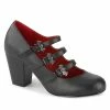 Halloween Costume Footwear VIVIKA-38 Demonia Shoes Bat Buckle Gothic Pump