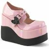 VOID-38 Demonia Shoes PInk Wedge Mary Jane