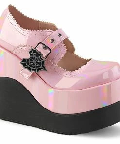 VOID-38 Demonia Shoes PInk Wedge Mary Jane