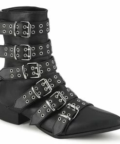 WARLOCK-70 Demonia Shoes Men's Buckle Booots Unisex Demonia Footwear
