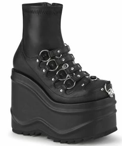 Women's Demonia Footwear WAVE-110 Demonia Shoes Platform Wave Gothic Boot