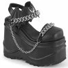 Women's Demonia Footwear WAVE-20 Demonia Shoes Gothic Chain Platform Sandal