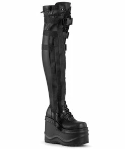 WAVE-315 Demonia Shoes Gothic Thigh High Platform Boot
