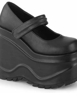 Women's Demonia Footwear WAVE-32 Demonia Shoes Cone Stud Gothic Shoe