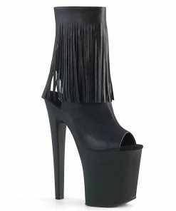 Pleaser Shoes By Pleaser USA XTREME-1019 Pleaser Shoe Clearance Fringe Ankle High Stripper Bootie Booties And Ankle High Boots