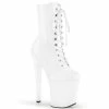 Pleaser Shoes By Pleaser USA Booties And Ankle High Boots XTREME-1020 Pleaser Shoes White Exotic Dancer Boot