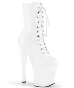 Pleaser Shoes By Pleaser USA Booties And Ankle High Boots XTREME-1020 Pleaser Shoes White Exotic Dancer Boot