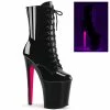 Pleaser Shoes By Pleaser USA XTREME-1020TT Blacklight Bottom Ankle High Exotic Dancer Boot Booties And Ankle High Boots