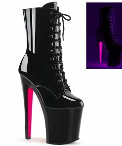 Pleaser Shoes By Pleaser USA XTREME-1020TT Blacklight Bottom Ankle High Exotic Dancer Boot Booties And Ankle High Boots