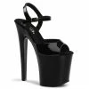 Pleaser Shoes By Pleaser USA Xtreme-809 Pleaser Shoes Black Patent Exotic Dancer Shoes 8 Inch Heels