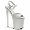 Pleaser Shoes By Pleaser USA 8 Inch Heels XTREME-809 Pleaser Shoes White Patent 8 Inch Exotic Dancer Shoe