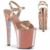 Pleaser Shoes By Pleaser USA XTREME-809TTG Pleaser Shoes Clearance Rose Gold Stripper Shoe